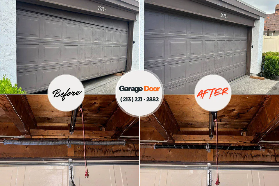 Before and after: garage door repair Geronimo, TX